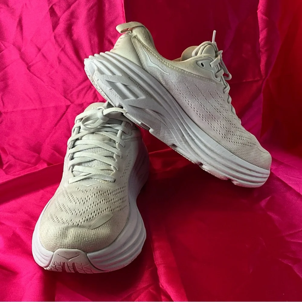 Hoka one no Bondi Women's Cream Athletic Shoes 9D - Picture 2 of 11